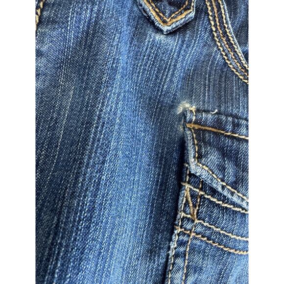 Vintage Faded Glory Denim Mini Skirt 6 Medium Wash Pocket Utility Y2K 90s - Picture 3 of 9